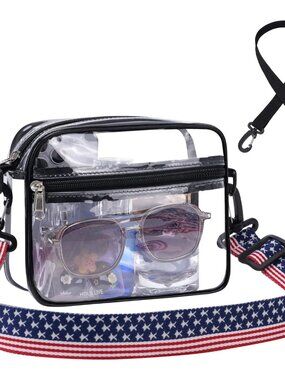 Stadium Clear Bag for Events, 12x6x12 Transparent Purse with 2 Replaceable Strap